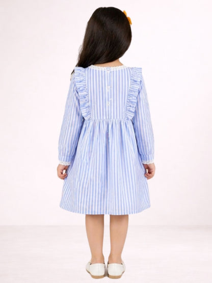 Petal Play Girls Blue Cotton Dress