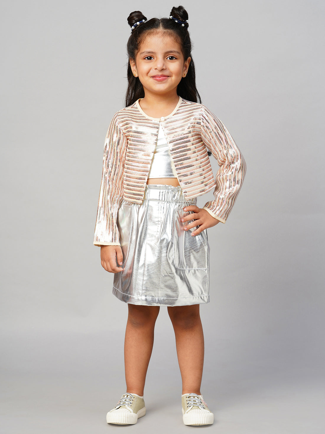 Razzle dazzle Party Gold Jacket for Girls