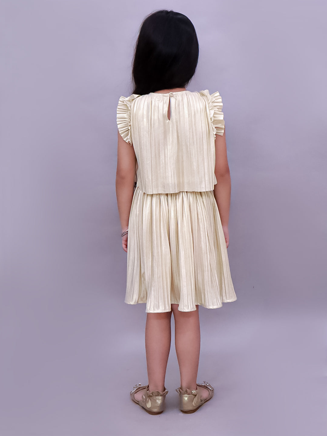 Glam Up Girls Party Golden Top And Skirt