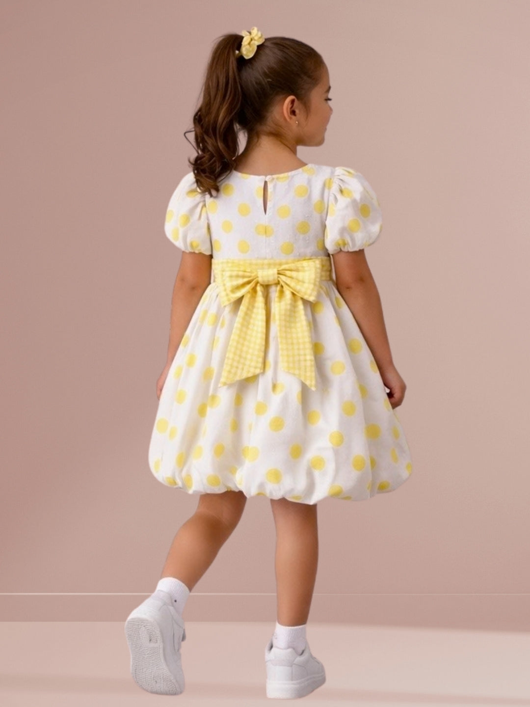 Citrus Crush Girls Yellow Cotton Dress