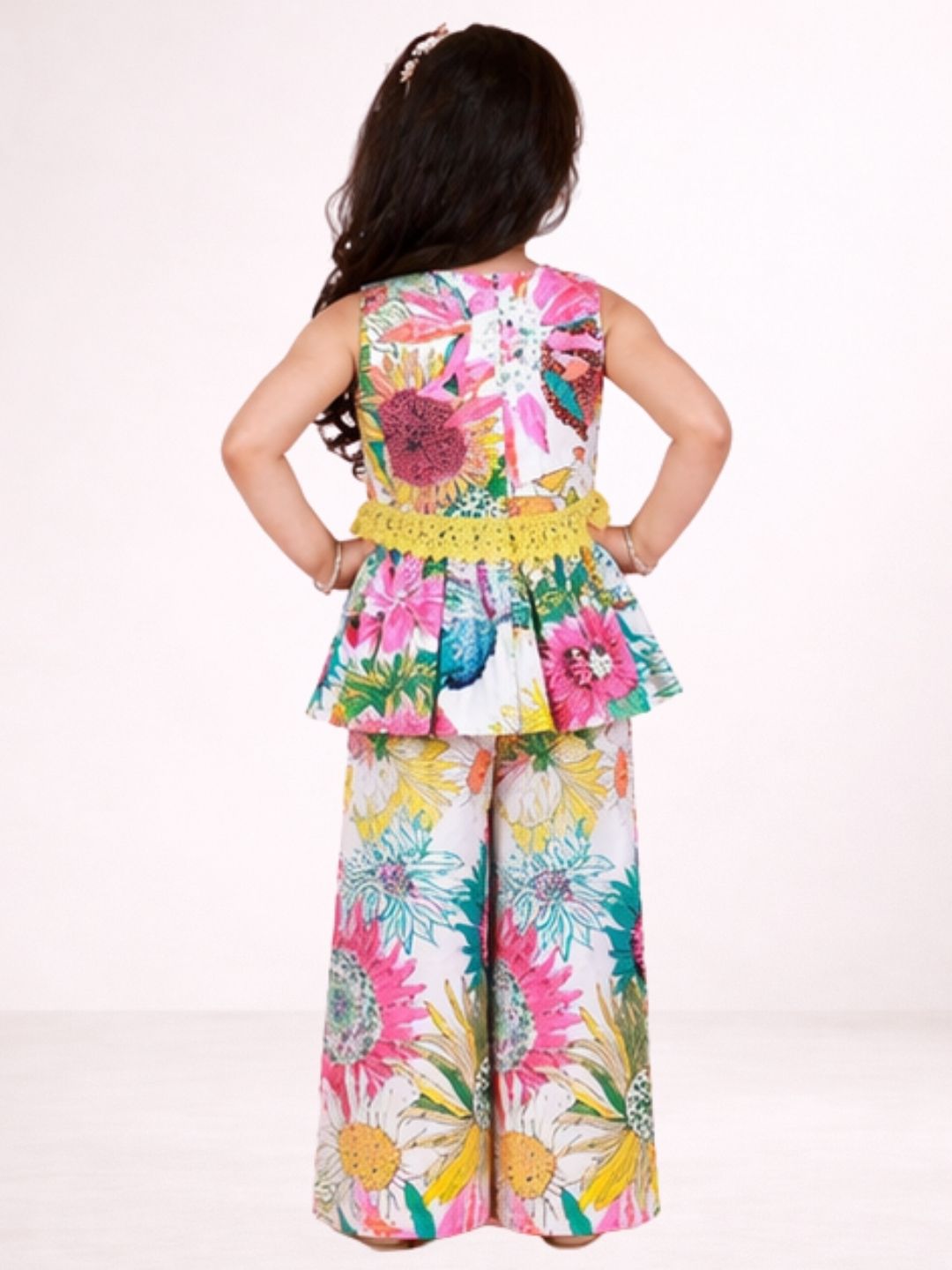Petal Play Girls Multicolor Top with Pants Set