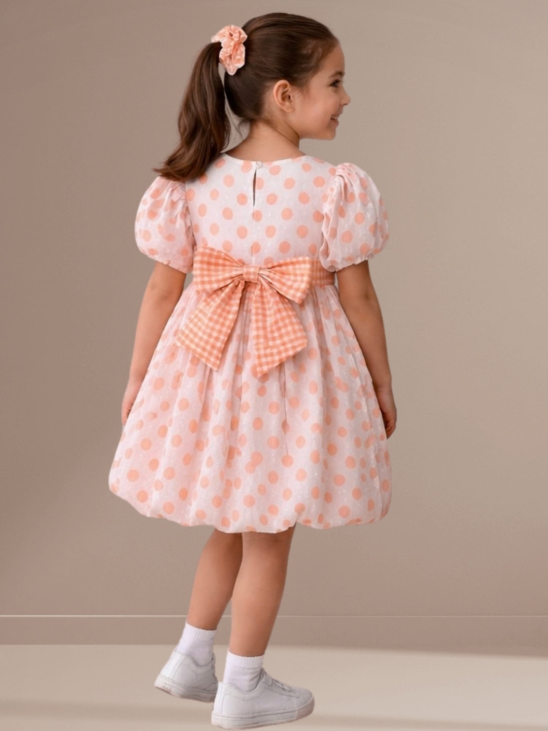 Citrus Crush Girls Orange Cotton Dress