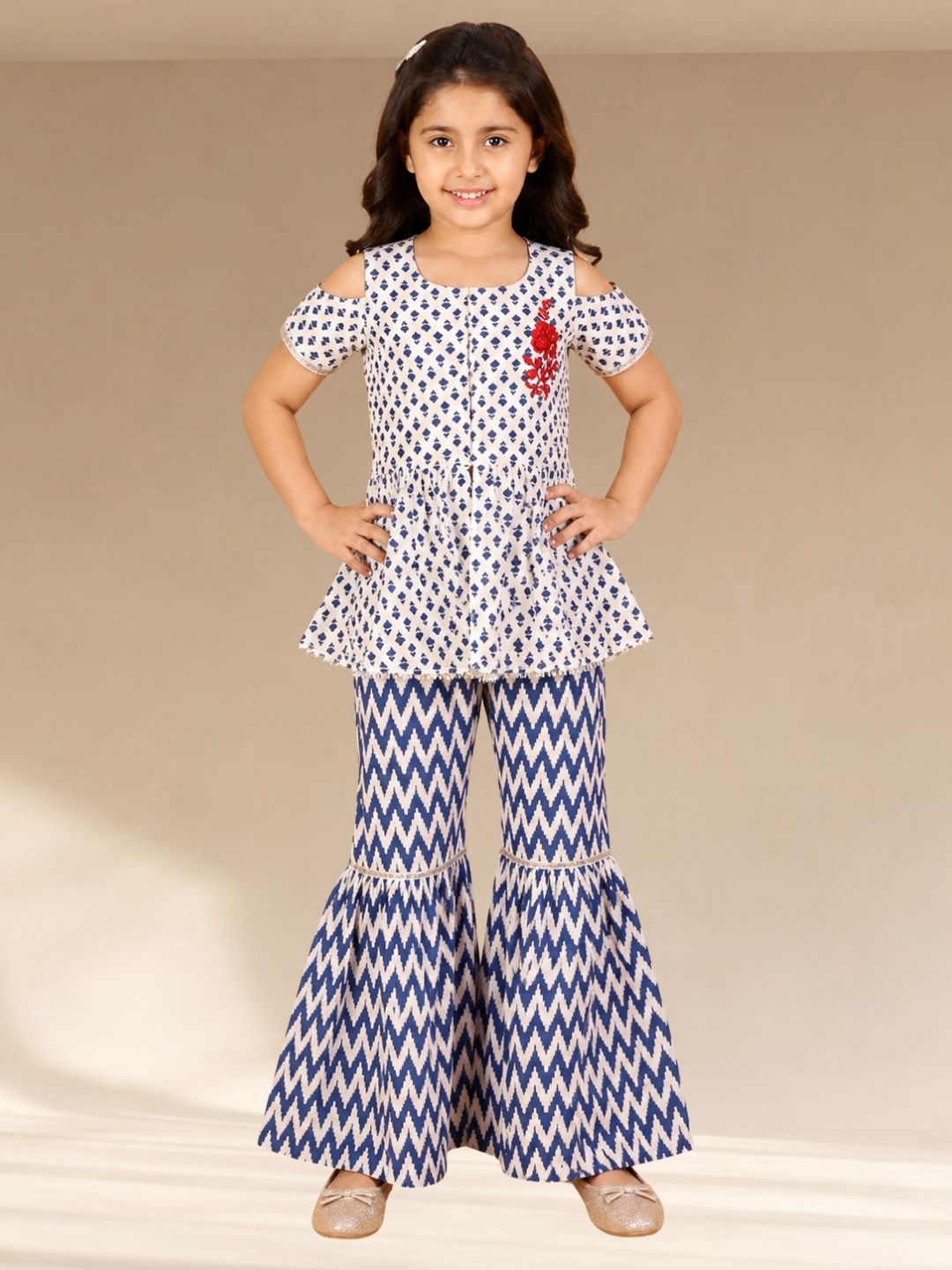 Lil Drama Girls Top with sharara set