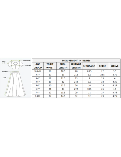 Girls Stylish Folklore printed Ghaghara choli set