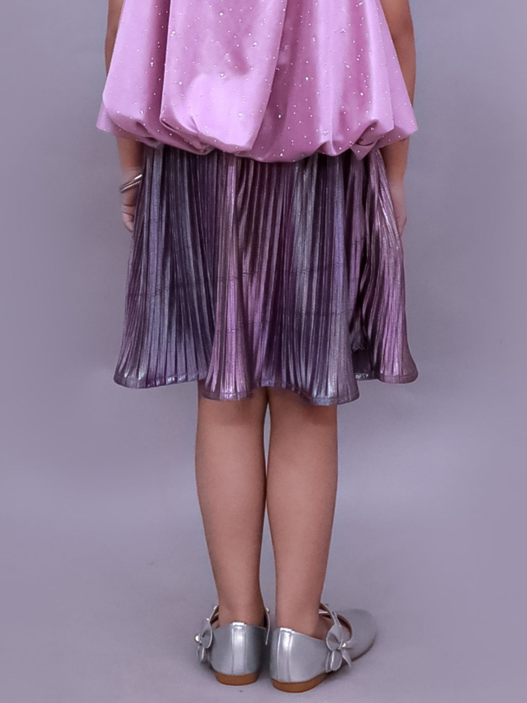 Glam Up Girls Party Pleated Mauve Skirt
