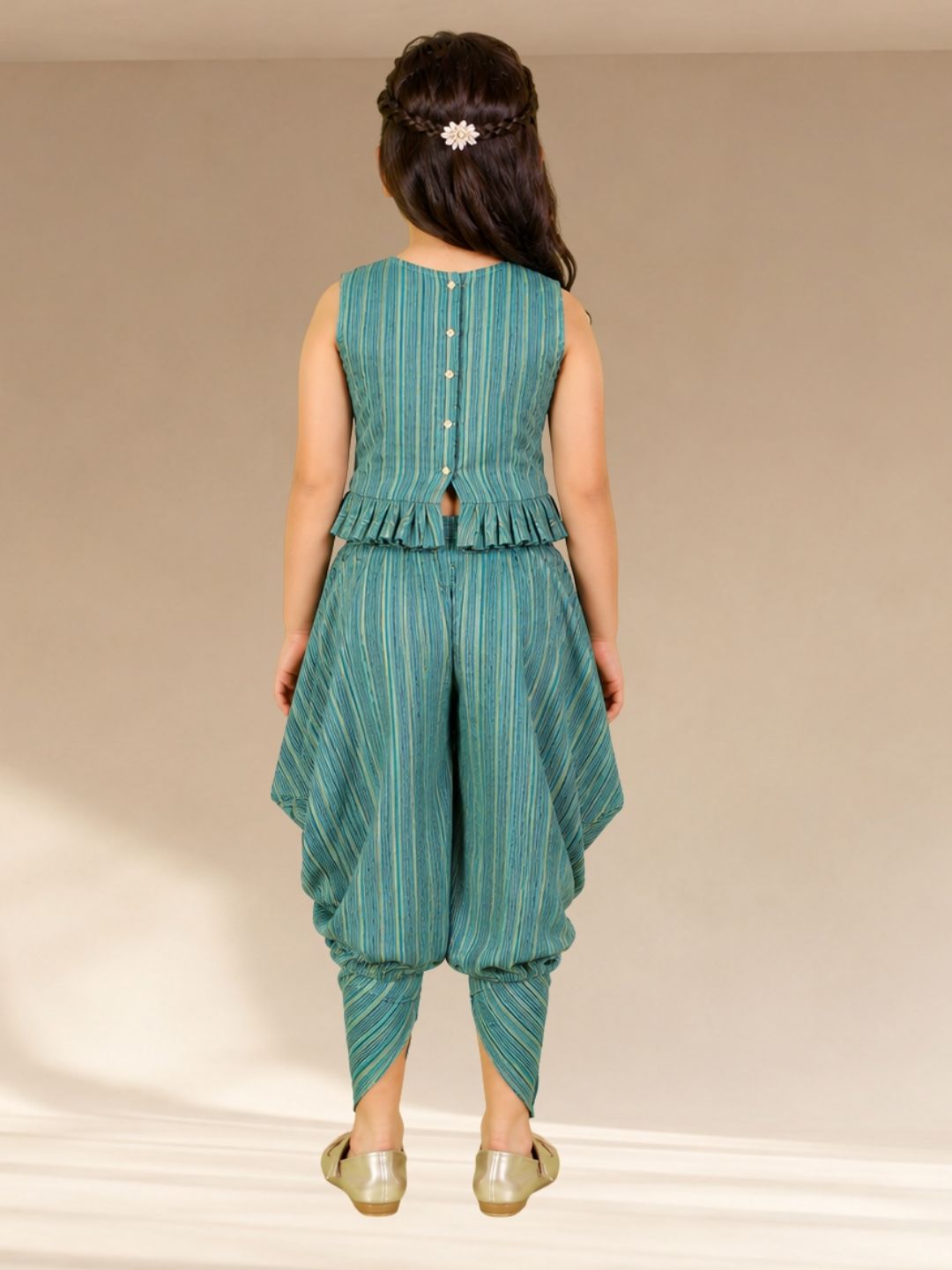 Lil Drama Girls Top with Dhoti set