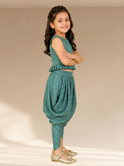 Lil Drama Girls Top with Dhoti set