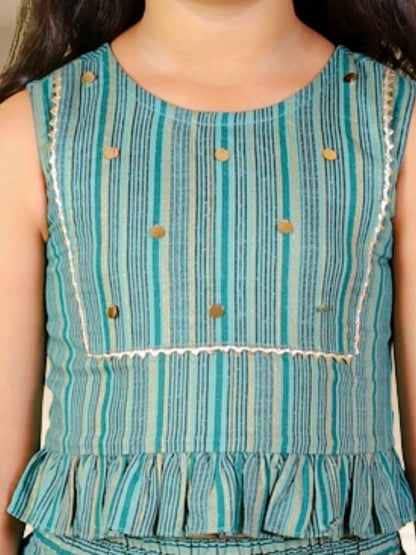 Lil Drama Girls Top with Dhoti set