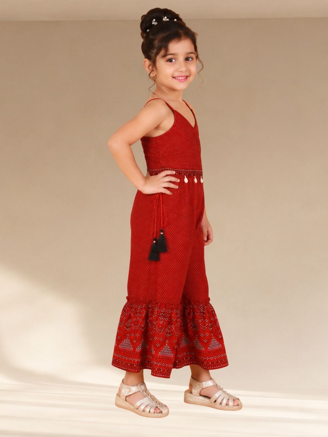 Lil Drama Girls Printed Jumpsuit