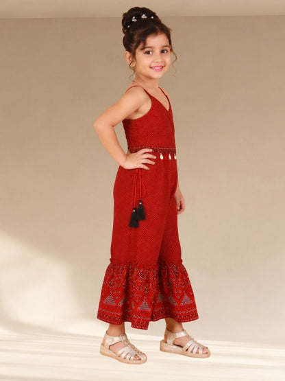 Lil Drama Girls Printed Jumpsuit