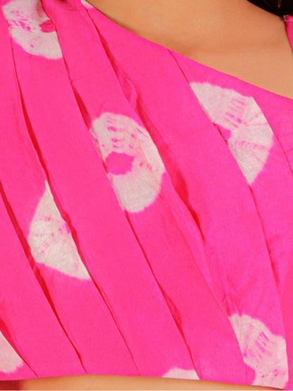 Shibori Girls Pink Crop Top with Skirt Co-ordinate set