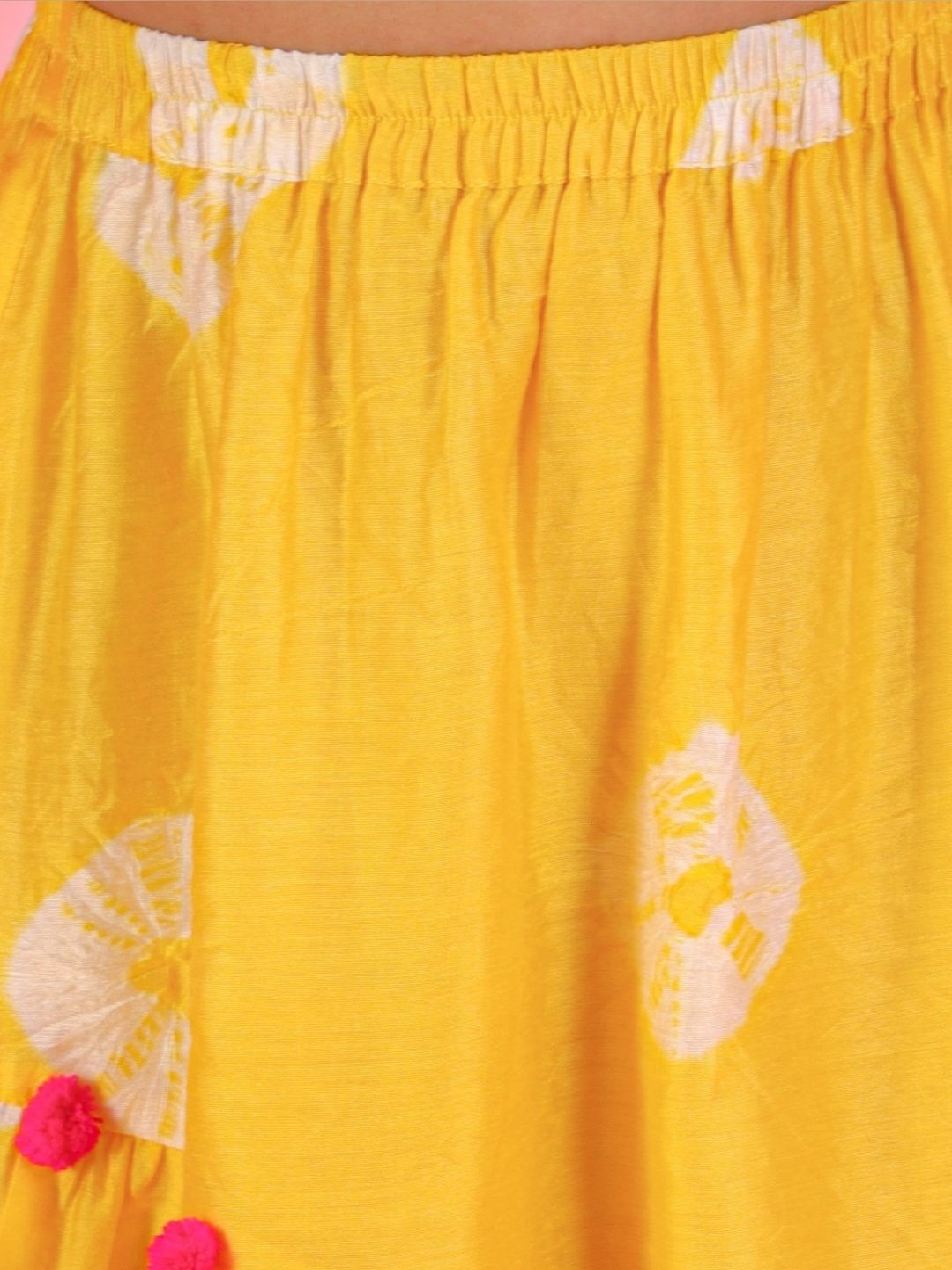 Shibori Girls Pink Crop Top with Skirt Co-ordinate set