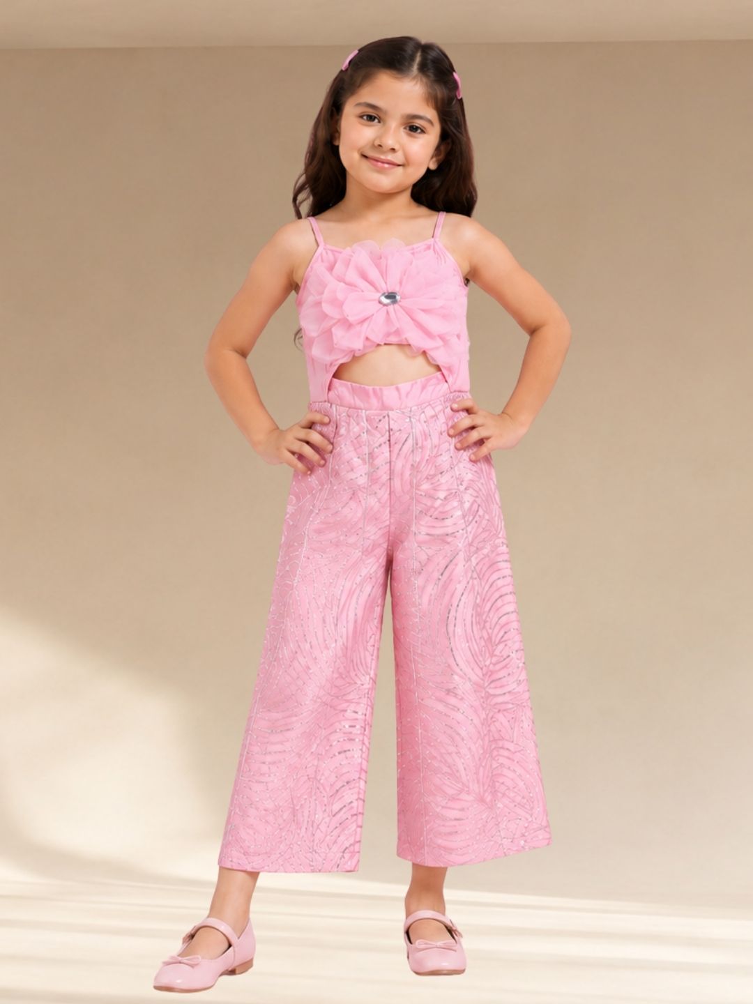 Bollywood Tadka Pink Jumpsuit for Girls