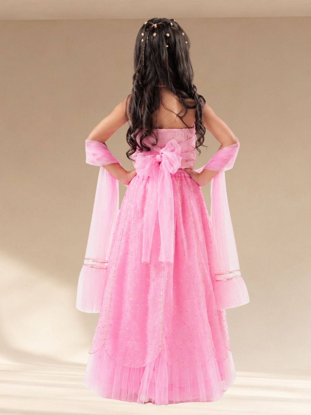 Bollywood Tadka Pink Ghagra Choli Dupatta set for Girls