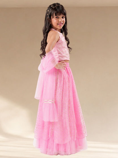 Bollywood Tadka Pink Ghagra Choli Dupatta set for Girls