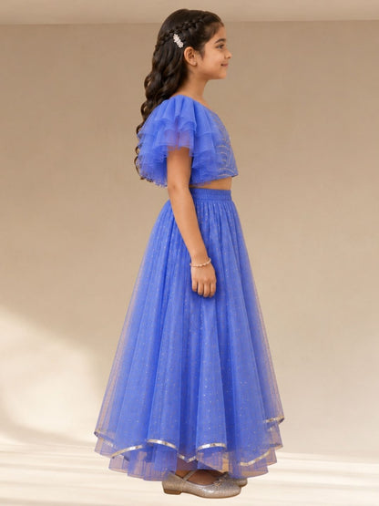 Bollywood Tadka Blue Ghagra Choli set for Girls