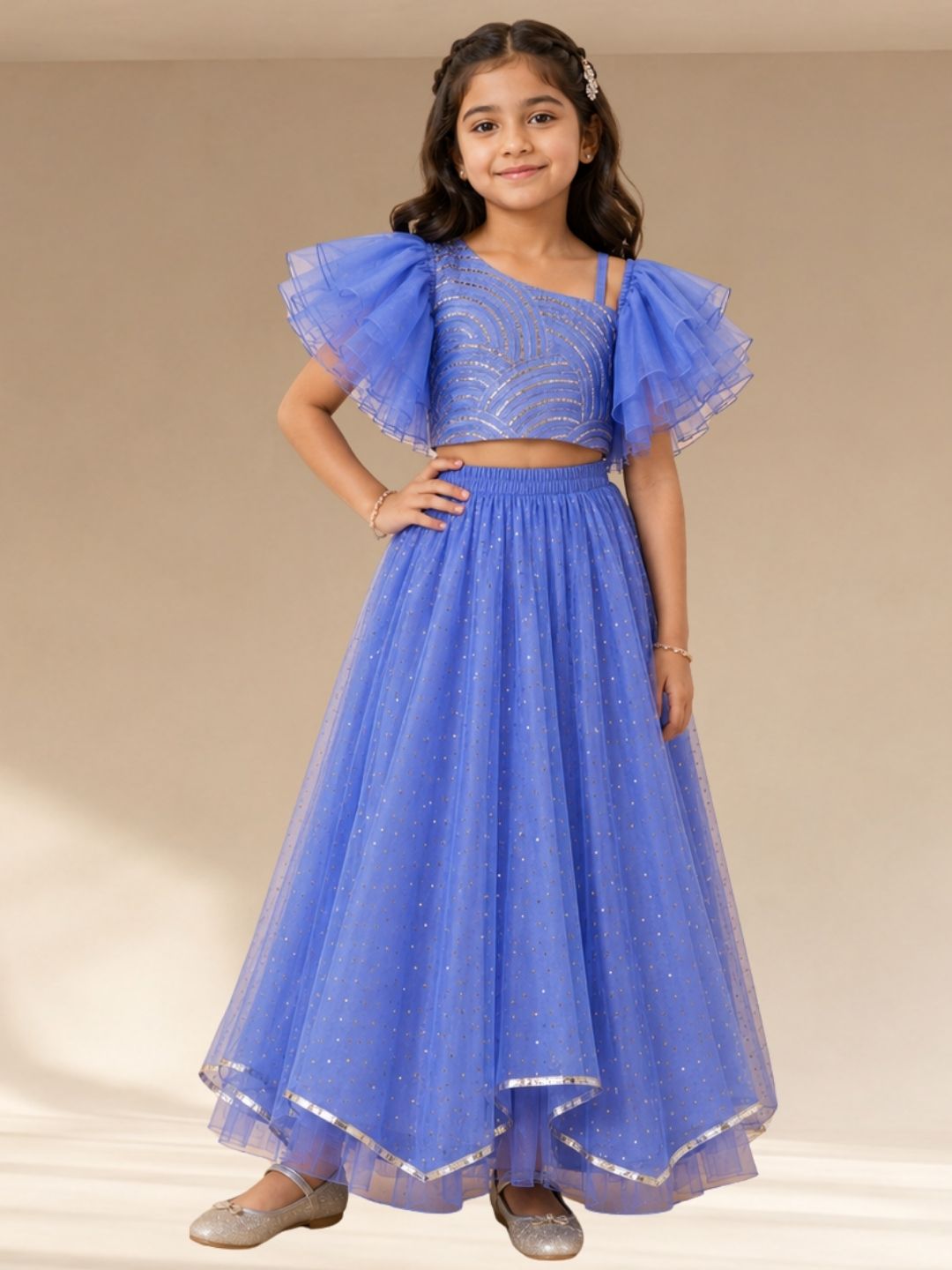 Bollywood Tadka Blue Ghagra Choli set for Girls