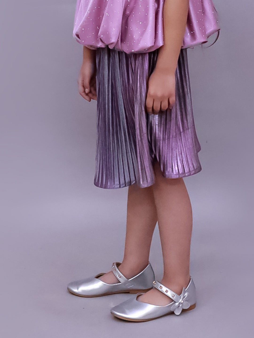 Glam Up Girls Party Pleated Mauve Skirt