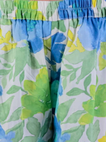 Jaipur Girls Green Cotton Top with Pant Co-ordinate Ethnic Set