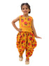 Genda Phool Mustard Crop Top and Dhoti Set For Girls