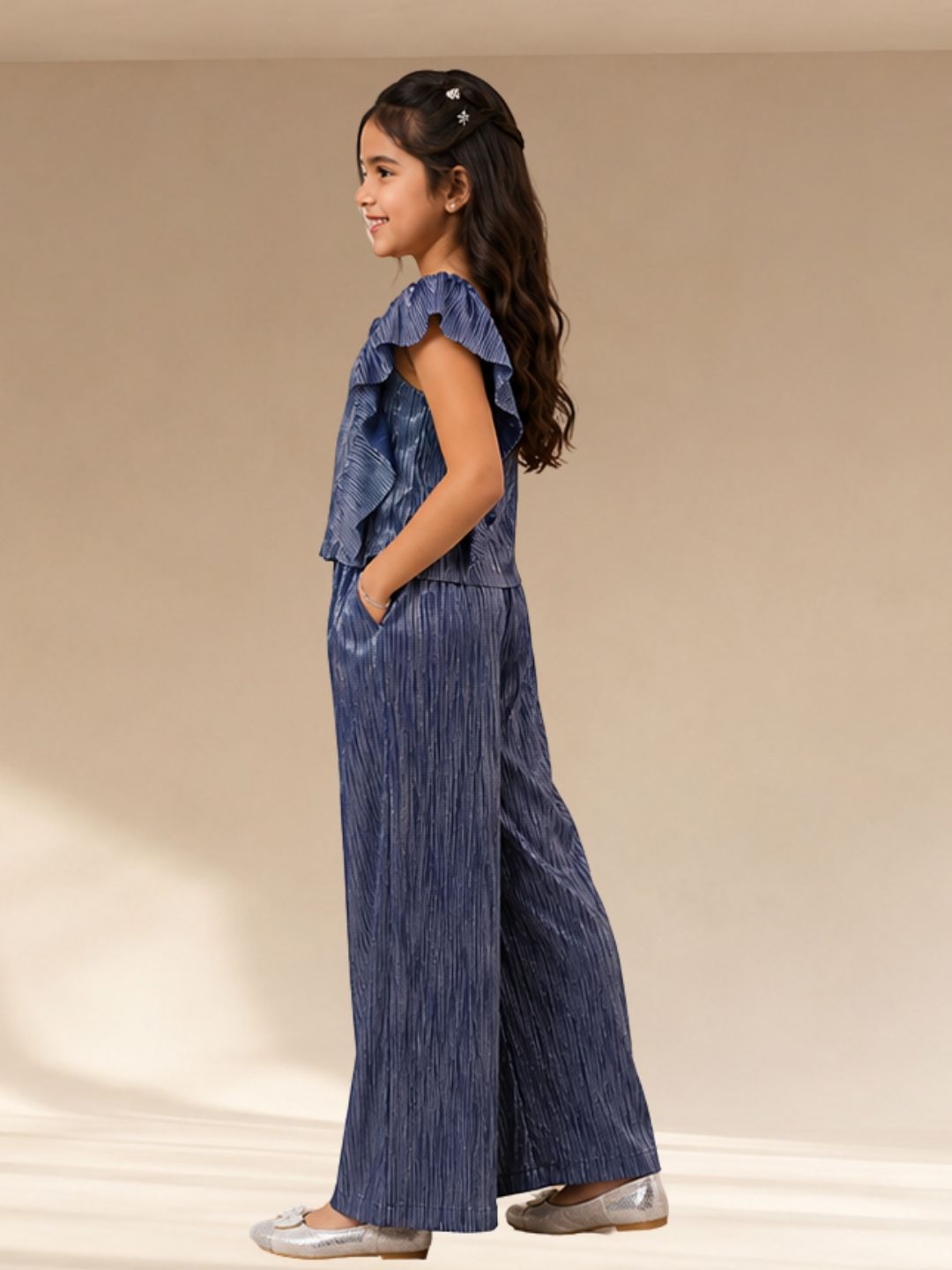 Glam Up Girls Blue Party Top and Pant Set