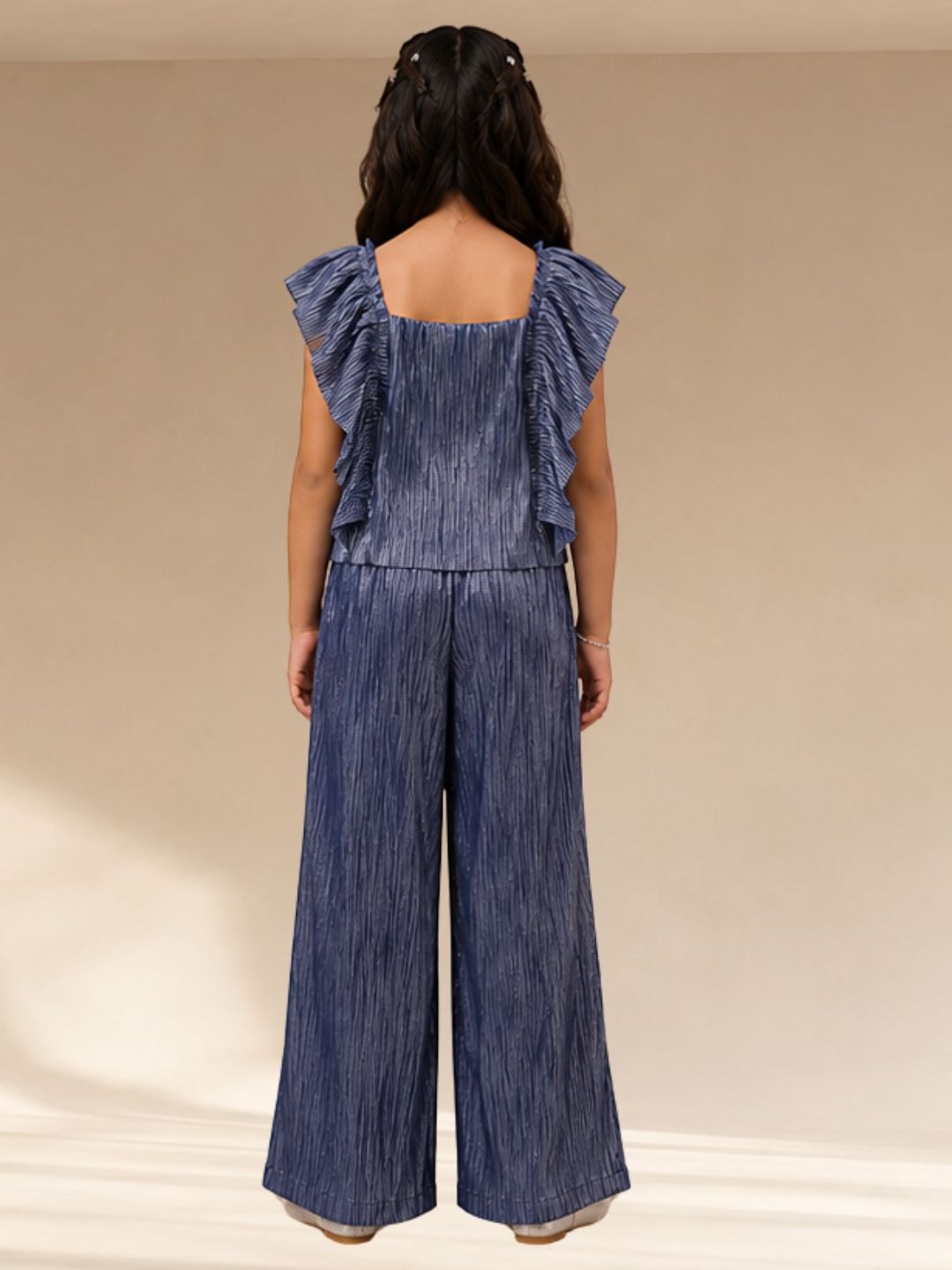 Glam Up Girls Blue Party Top and Pant Set