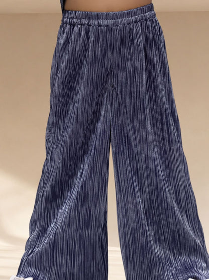 Glam Up Girls Blue Party Top and Pant Set