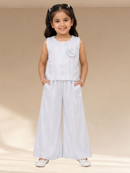 Glam Up Girls White Party Top and Pant Set