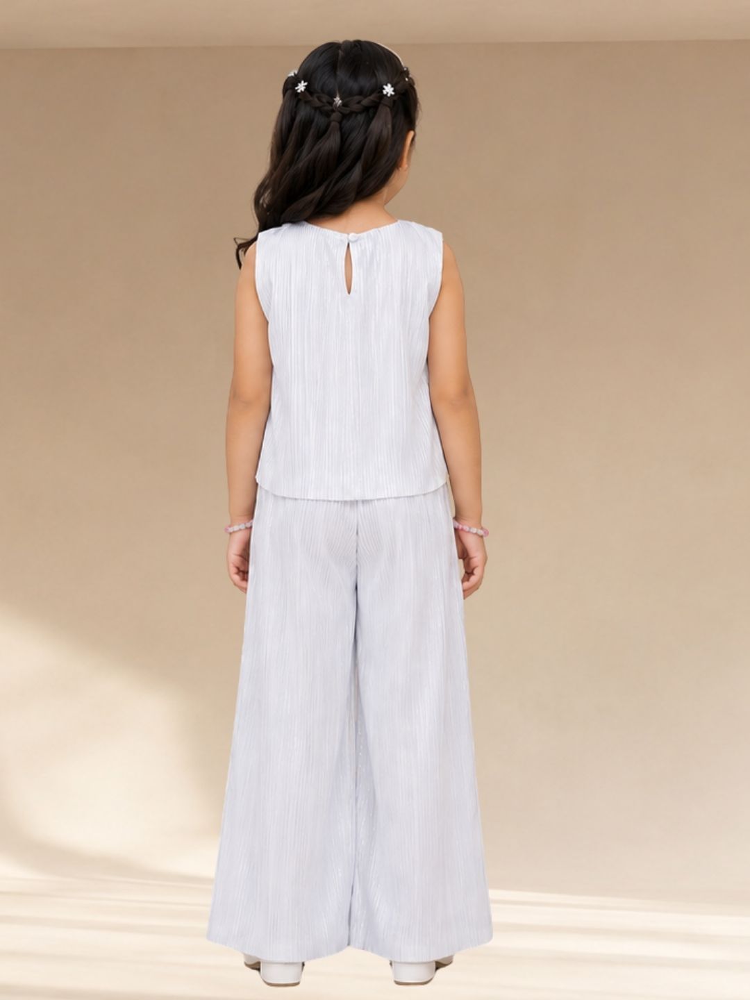 Glam Up Girls White Party Top and Pant Set