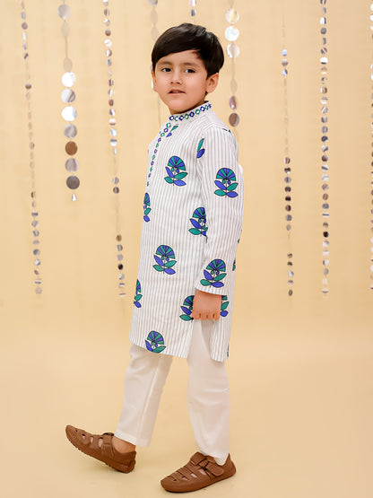 Shor-Gul White Kurta For Boys