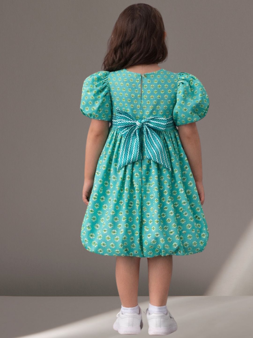 Citrus Crush Girls Blue Cotton Dress