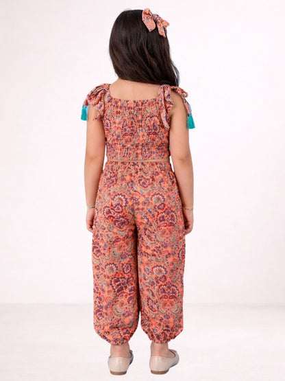 Petal Play Girls Orange Top and Pant Set