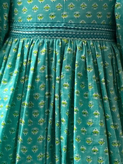 Citrus Crush Girls Blue Cotton Dress
