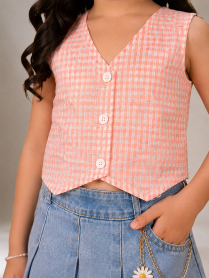 Citrus Crush Girls Orange Cotton Top
