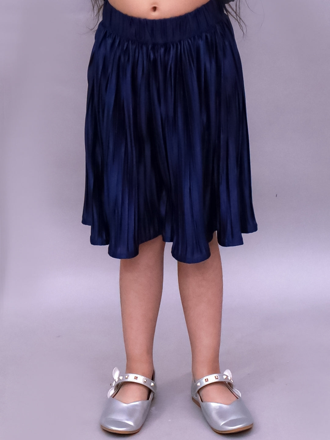 Glam Up Girls Party Pleated Navy Blue Skirt