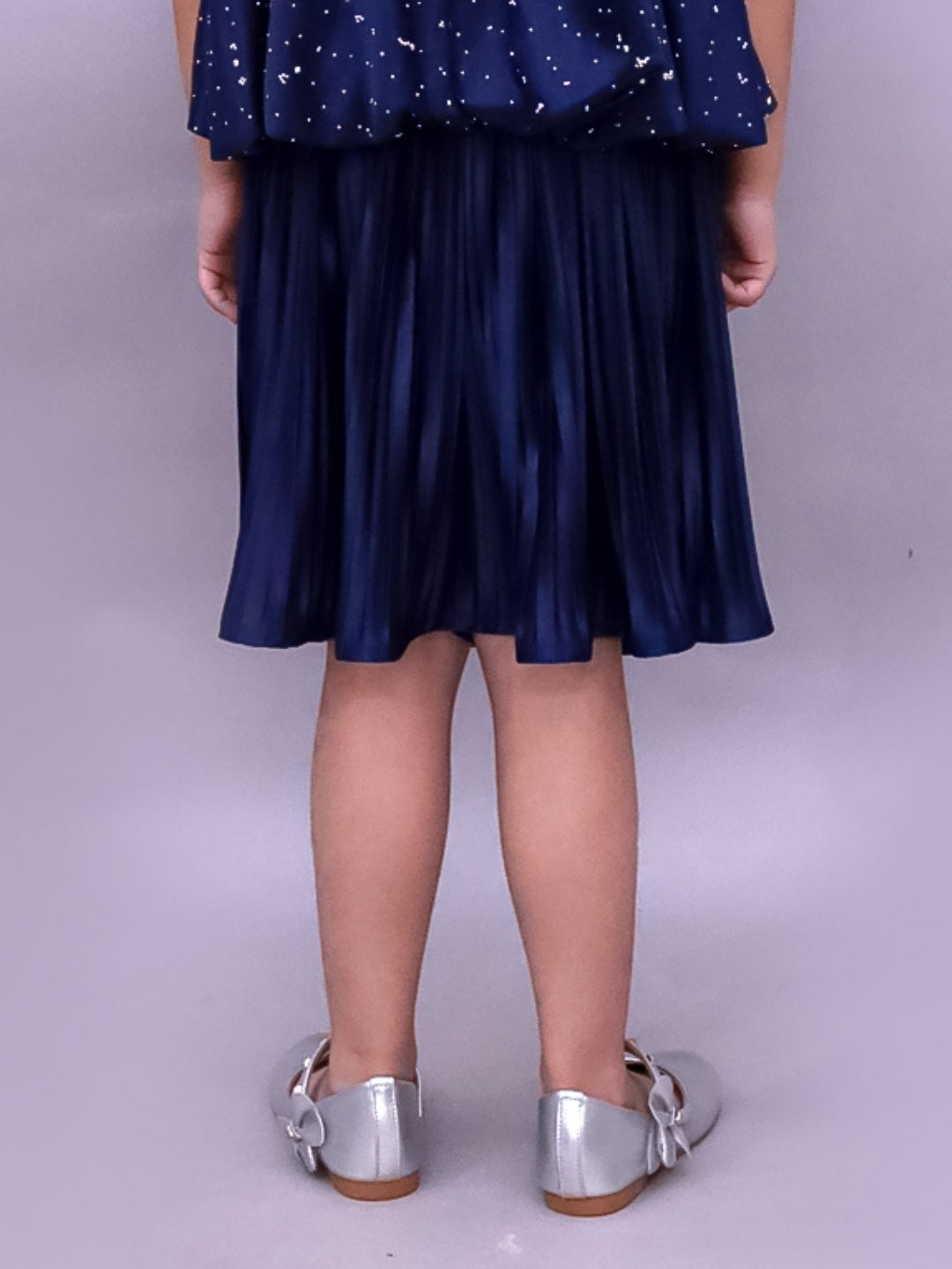 Glam Up Girls Party Pleated Navy Blue Skirt