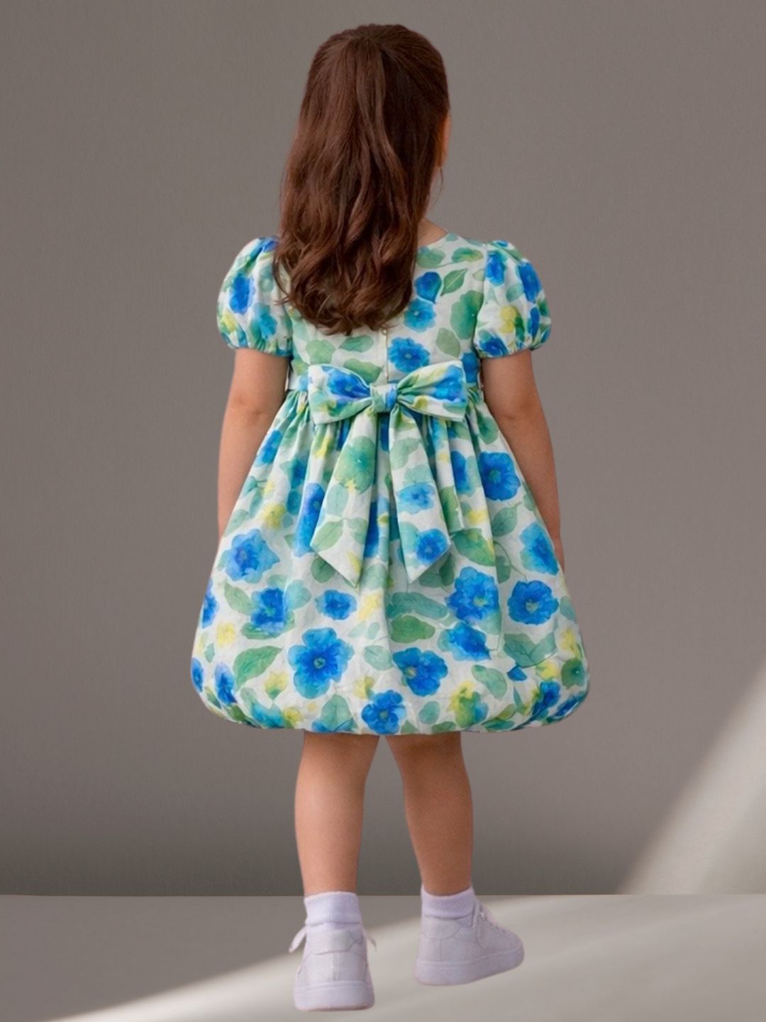 Citrus Crush Girls Blue Cotton Dress