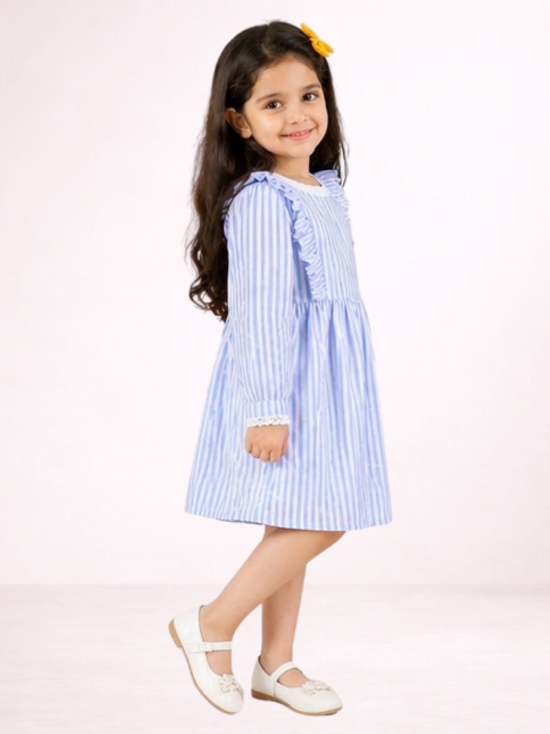 Petal Play Girls Blue Cotton Dress
