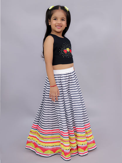 Shor-Gul Multicolor Lehanga Choli Set for Girls
