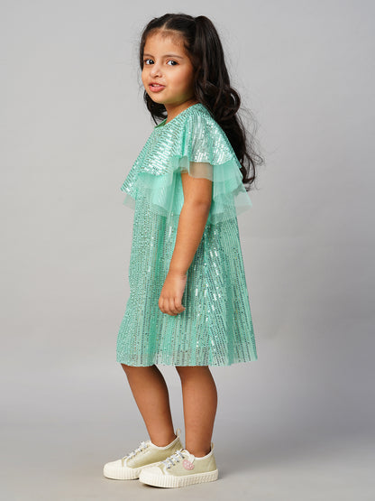 Razzle Dazzle Girls Sea Green Party Dress