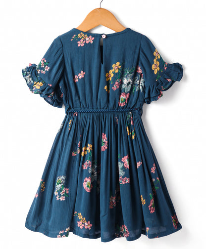 Girls stylish printed cotton casual dresss