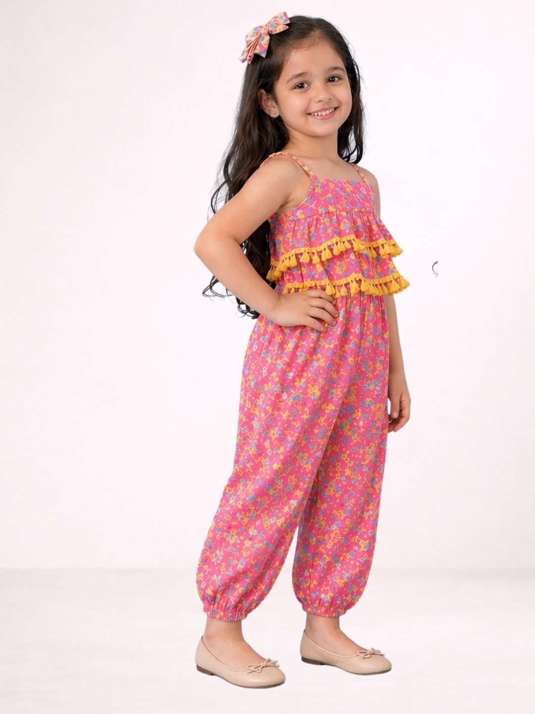 Petal Play Girls Orange Jumpsuit