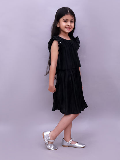 Glam Up Girls Party Black Top And Skirt