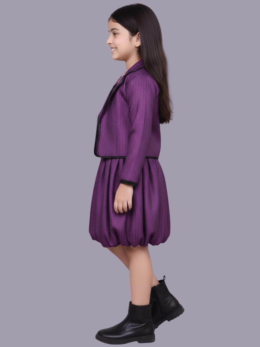 Glam up Girls Party Violet Jacket and Skirt