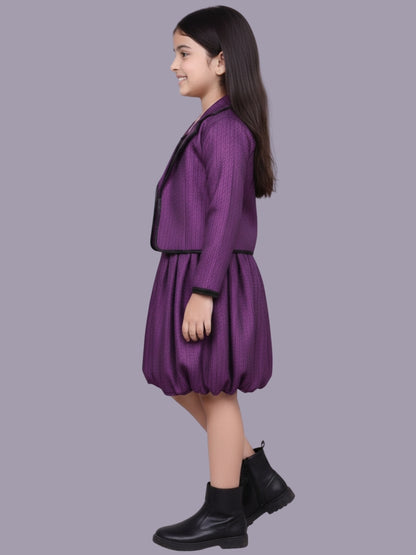 Glam up Girls Party Violet Jacket and Skirt
