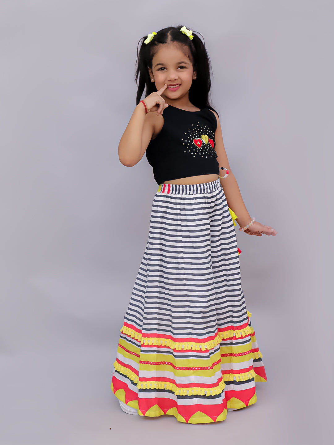 Shor-Gul Multicolor Top and Pant Set For Girls