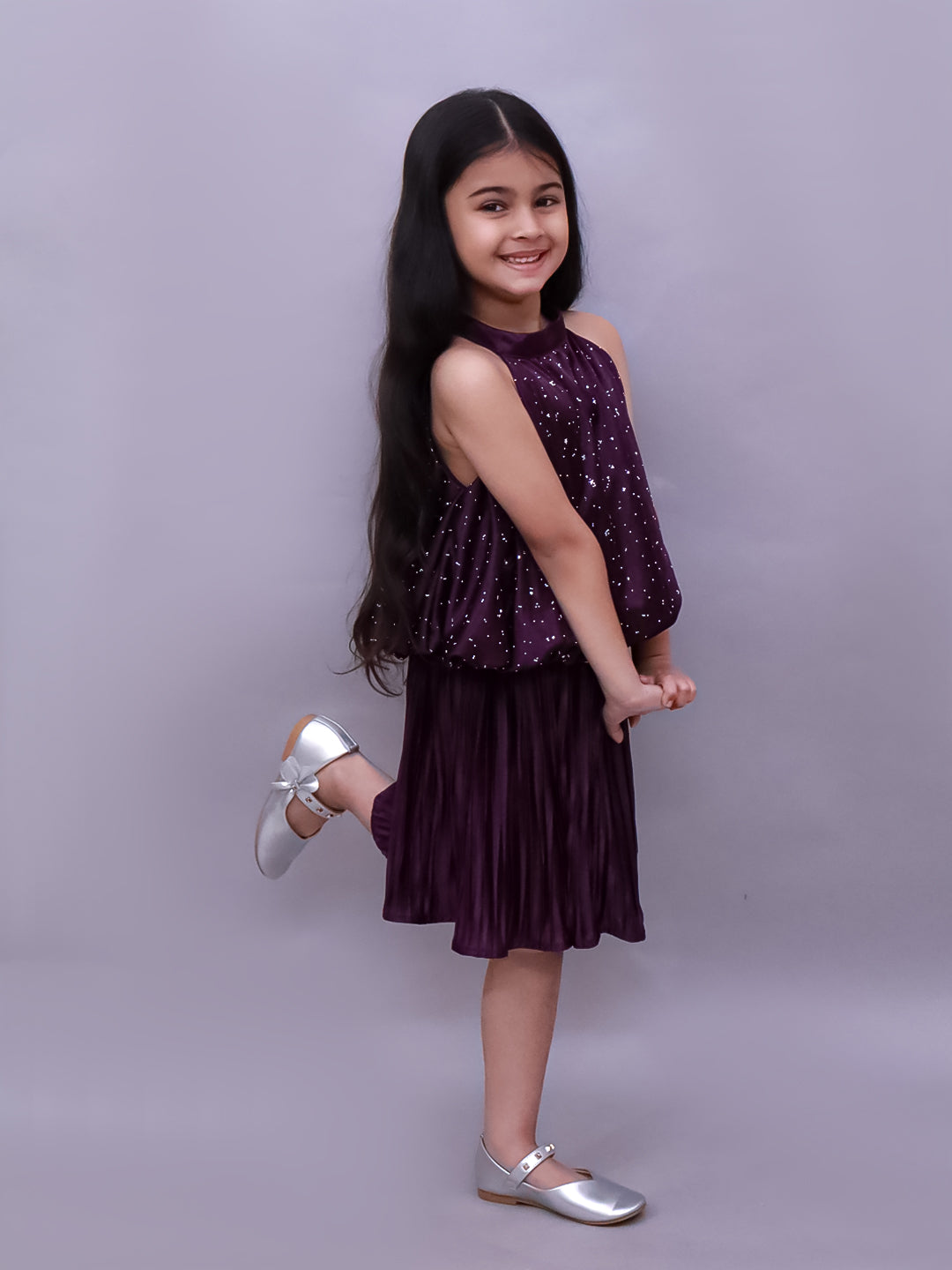 Glam Up Girls Party Wine Top And Skirt