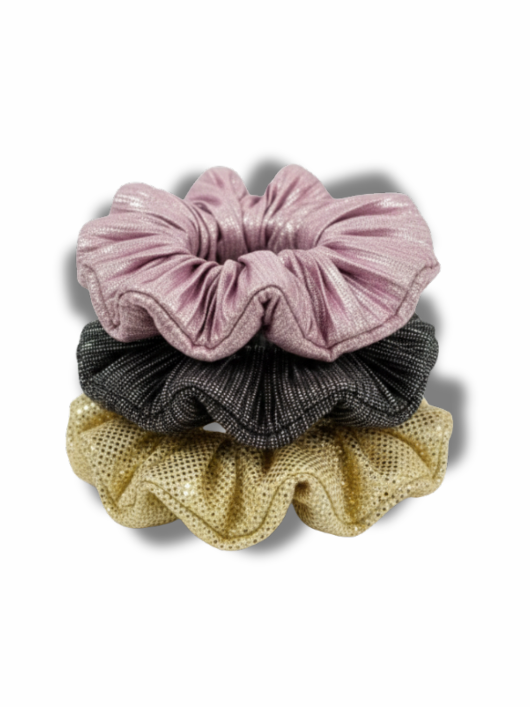 Lil Drama Sparkly Gold Glitter Hair Scrunchie - Yellow