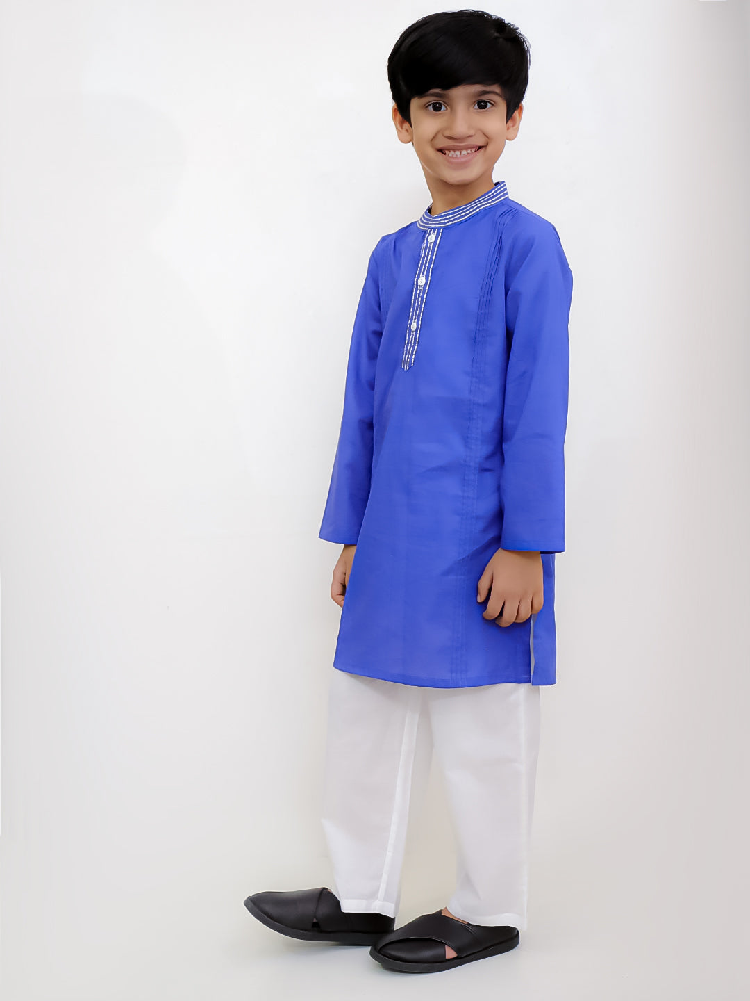 Shor-Gul Blue Kurta Pyjama Set For Boys