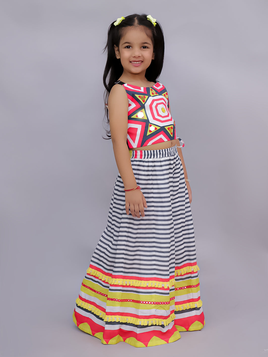 Shor-Gul Multicolor Top and Pant Set For Girls